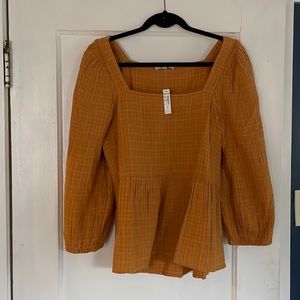 Madewell mustard peplum